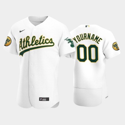 Oakland Athletics Custom Men's Nike 2022 Ray Patch Authentic Home White Jersey